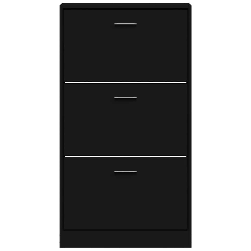 skoskab 59x17x108 cm konstrueret træ sort