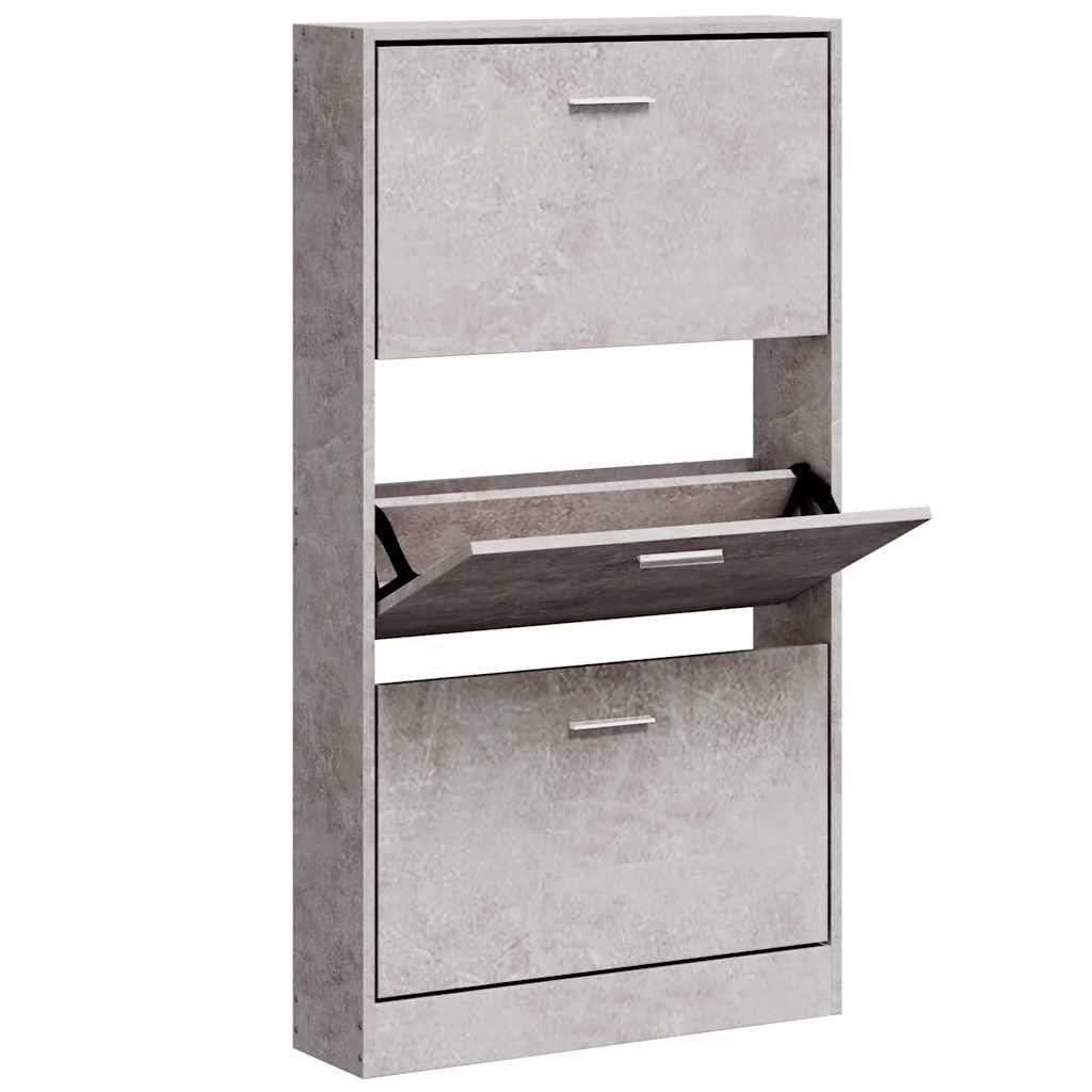skoskab 59x17x108 cm konstrueret træ betongrå