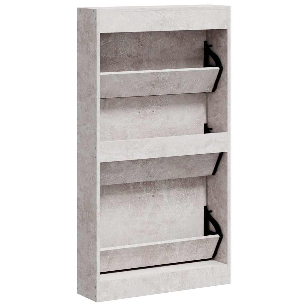 skoskab 59x17x108 cm konstrueret træ betongrå