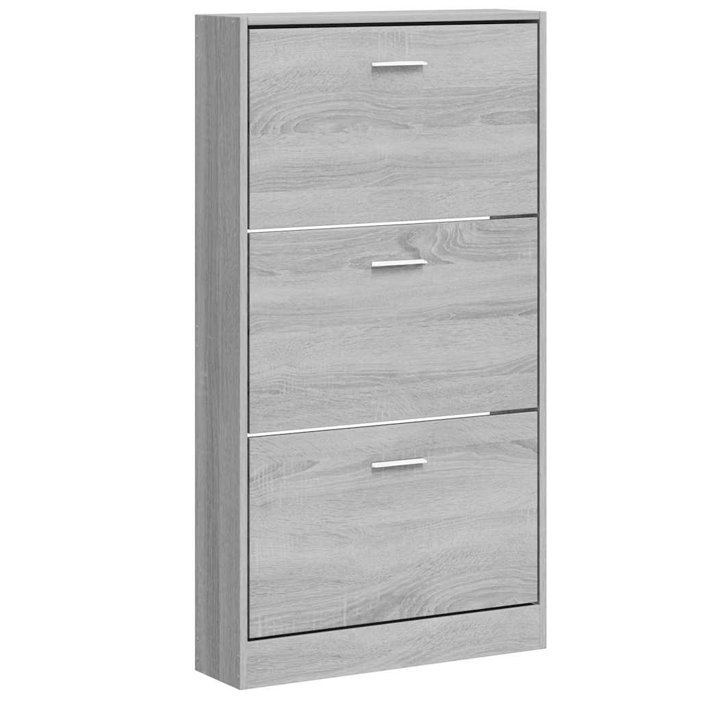 skoskab 59x17x108 cm konstrueret træ grå sonoma-eg