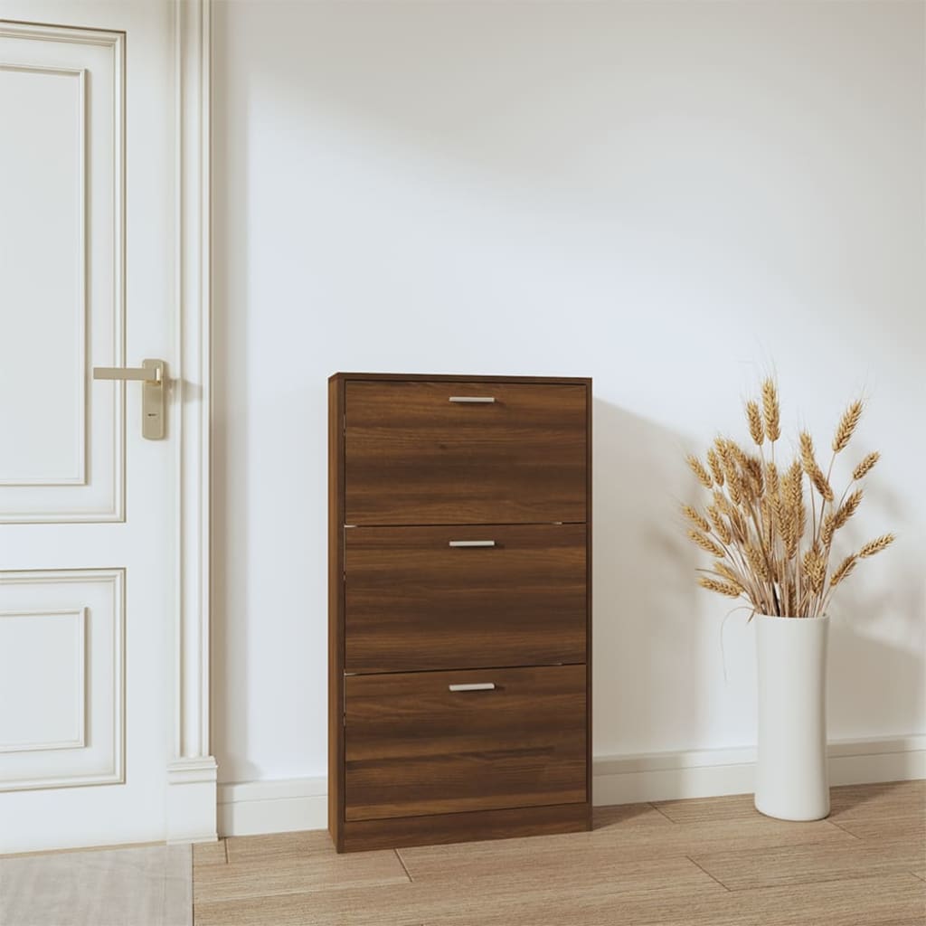 skoreol 59x17x108 cm konstrueret træ brun egetræsfarve