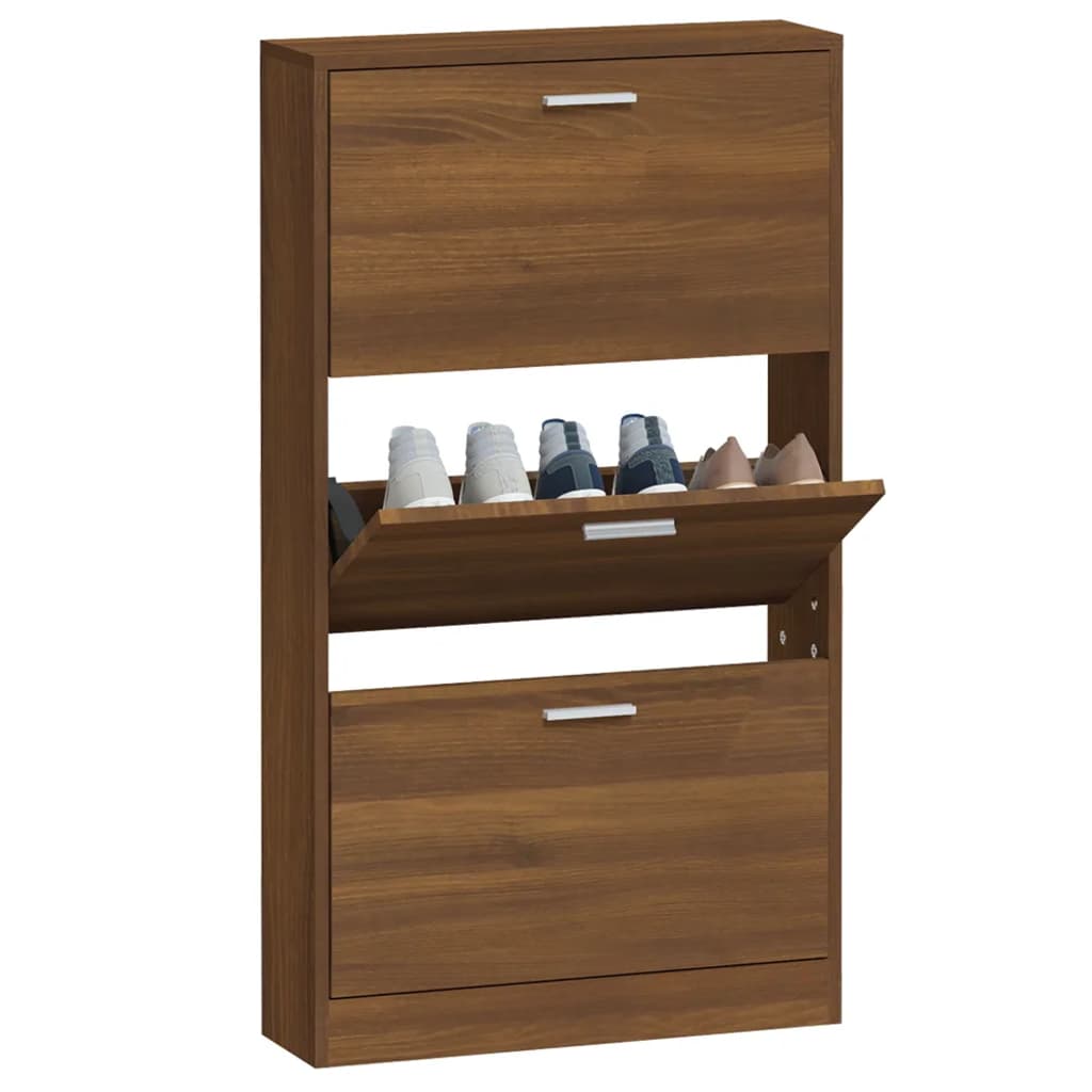 skoreol 59x17x108 cm konstrueret træ brun egetræsfarve