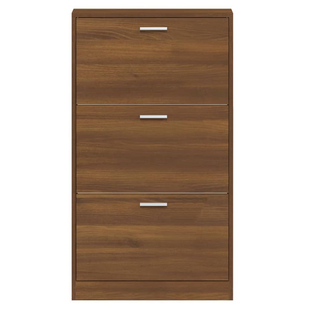 skoreol 59x17x108 cm konstrueret træ brun egetræsfarve