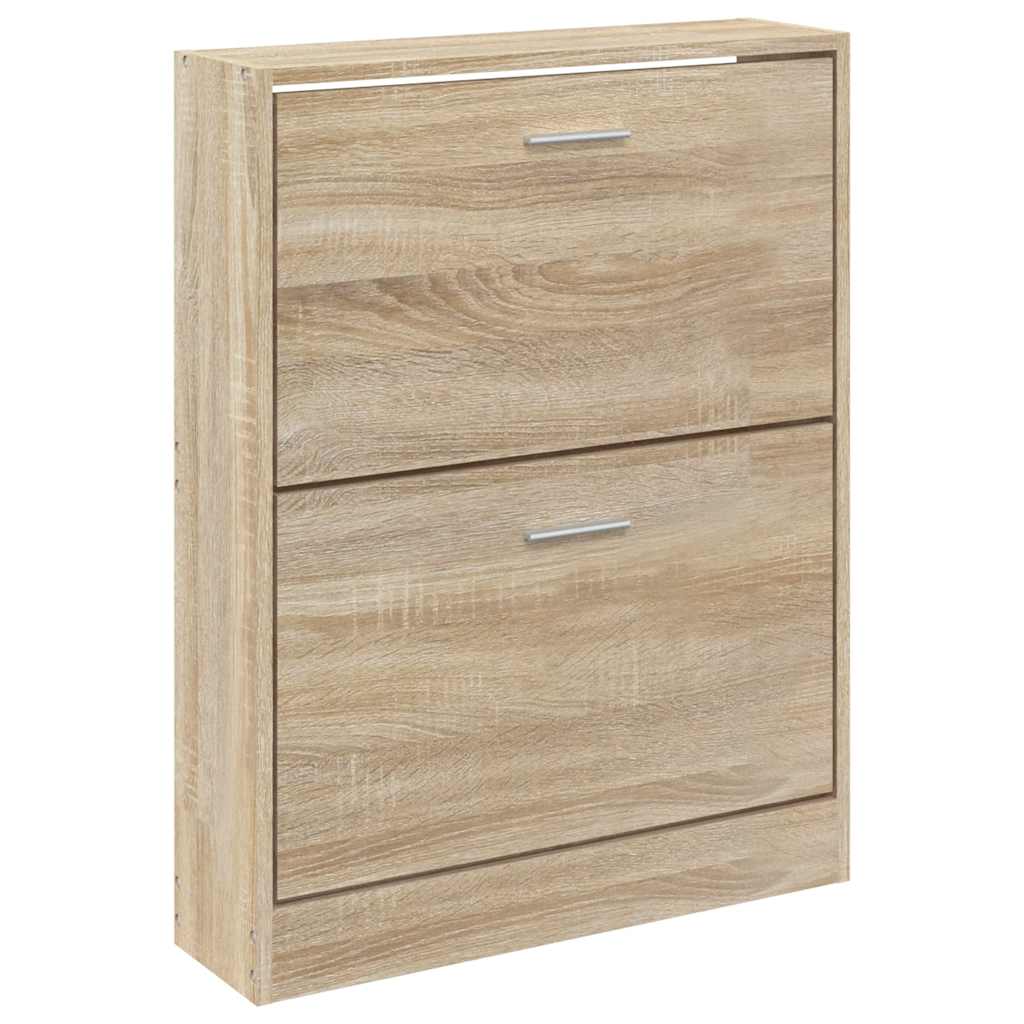 skoskab egetræ 59x17x81 cm konstrueret træ
