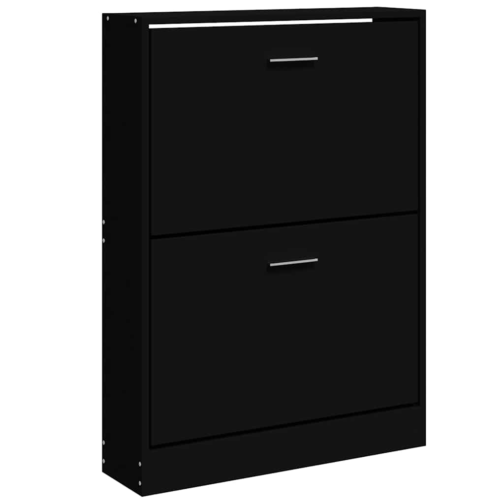 skoskab 59x17x81 cm konstrueret træ sort