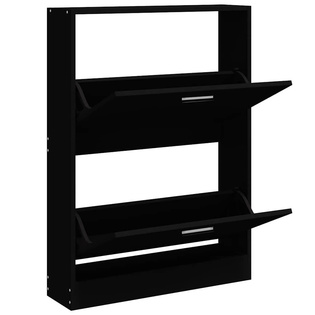 skoskab 59x17x81 cm konstrueret træ sort