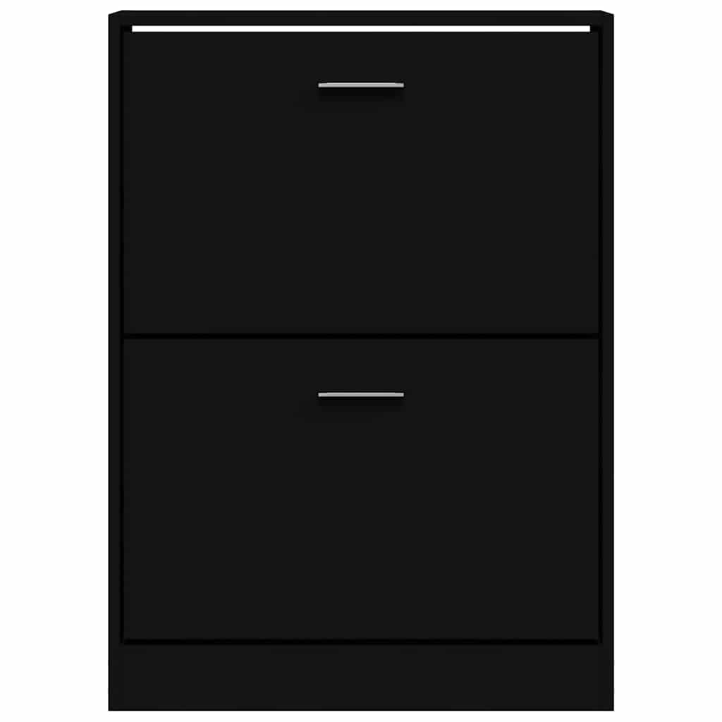 skoskab 59x17x81 cm konstrueret træ sort