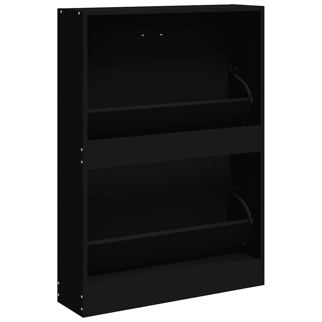 skoskab 59x17x81 cm konstrueret træ sort