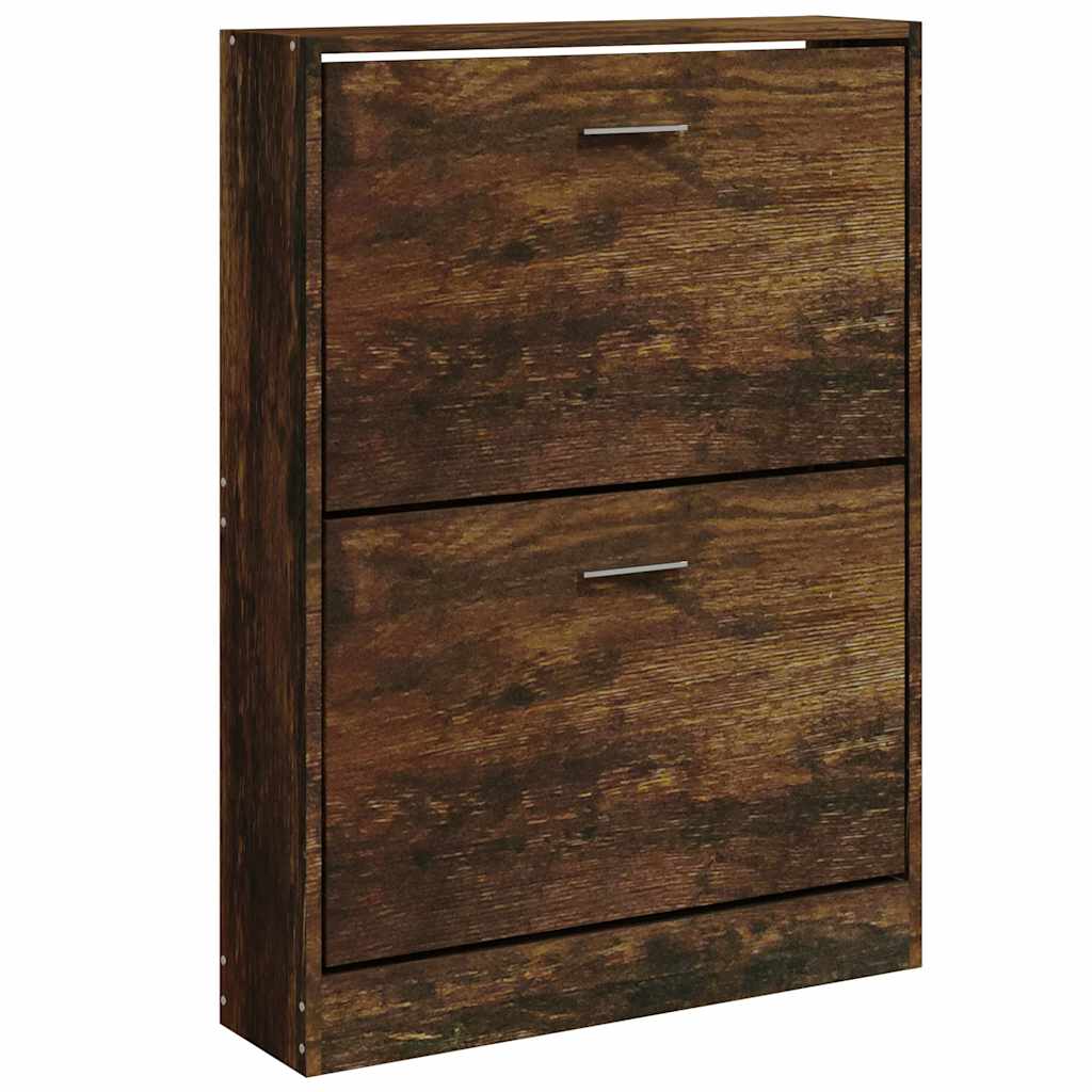 skoskab 59x17x81 cm konstrueret træ røget egetræsfarve