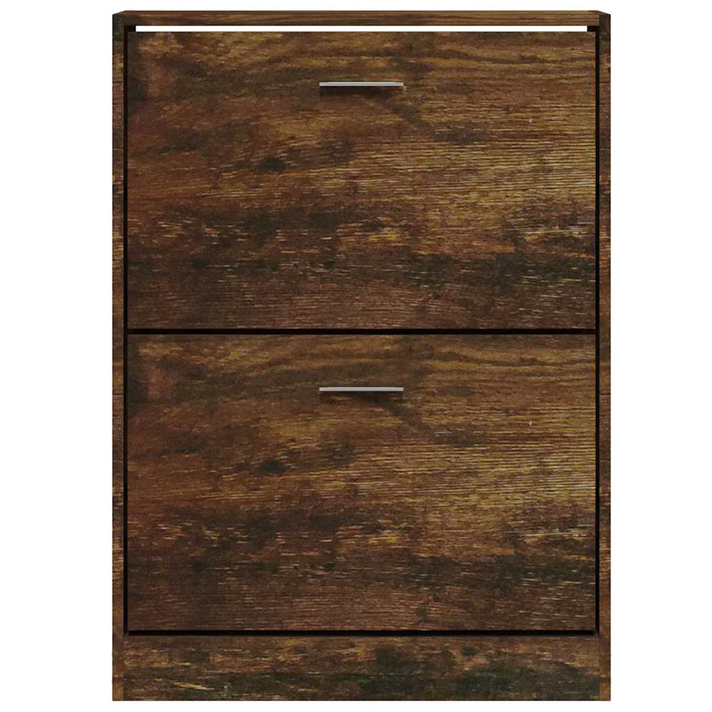 skoskab 59x17x81 cm konstrueret træ røget egetræsfarve