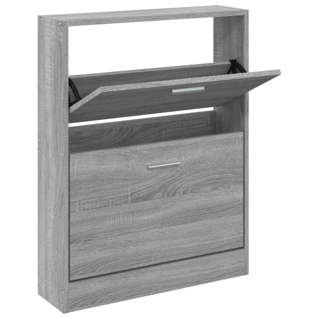skoskab 59x17x81 cm konstrueret træ grå sonoma-eg