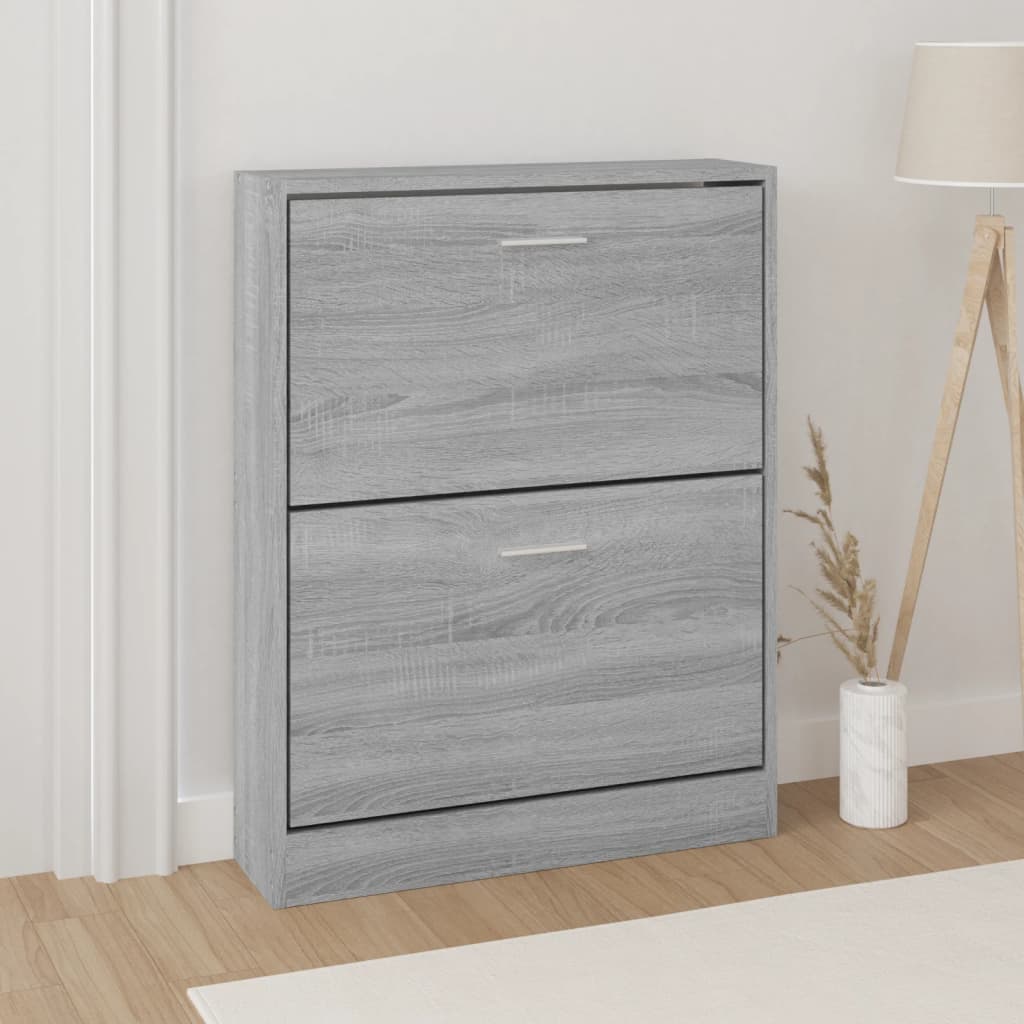 skoskab 59x17x81 cm konstrueret træ grå sonoma-eg