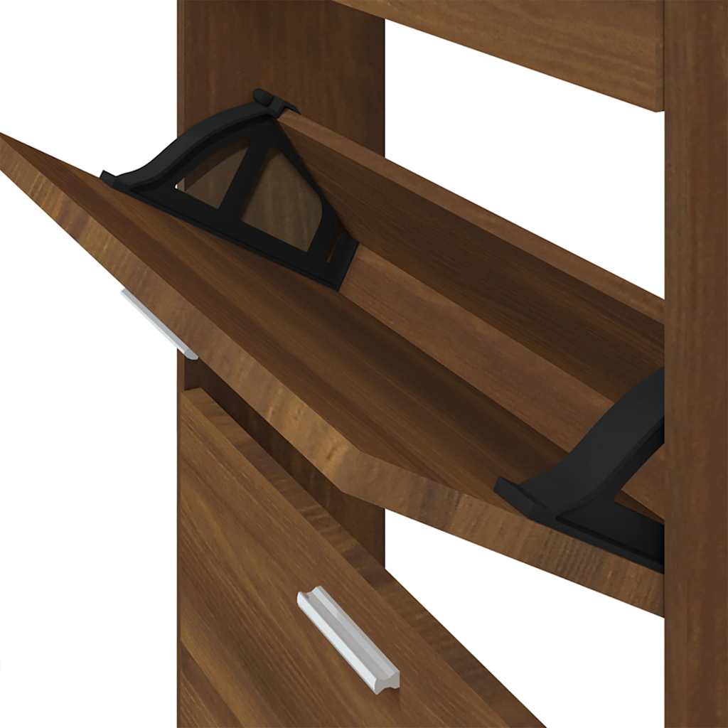 skoskab 59x17x81 cm konstrueret træ brun egetræ