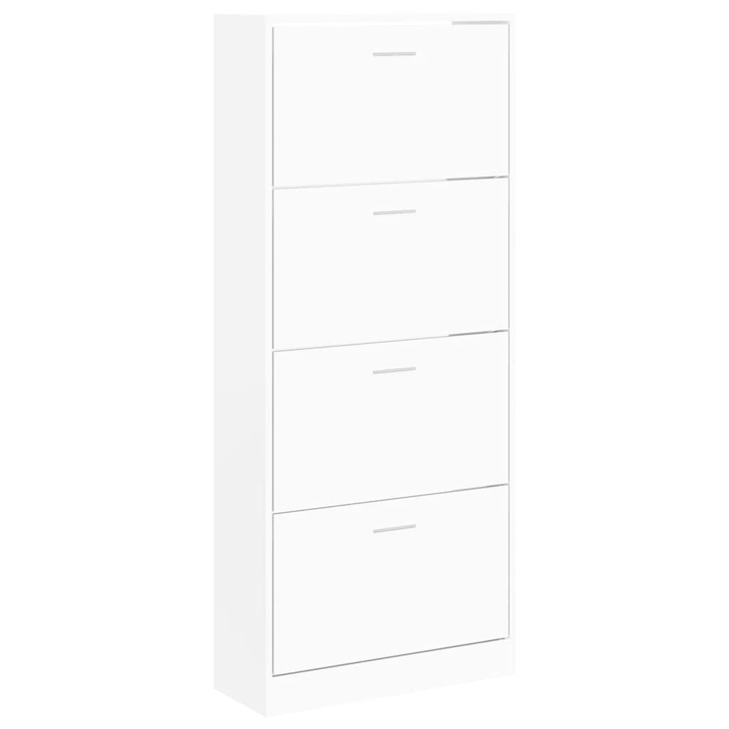 skoskab 63x24x147 cm konstrueret træ hvid