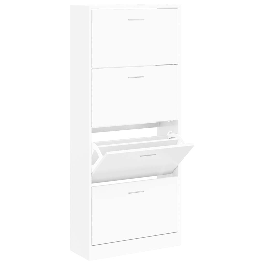 skoskab 63x24x147 cm konstrueret træ hvid