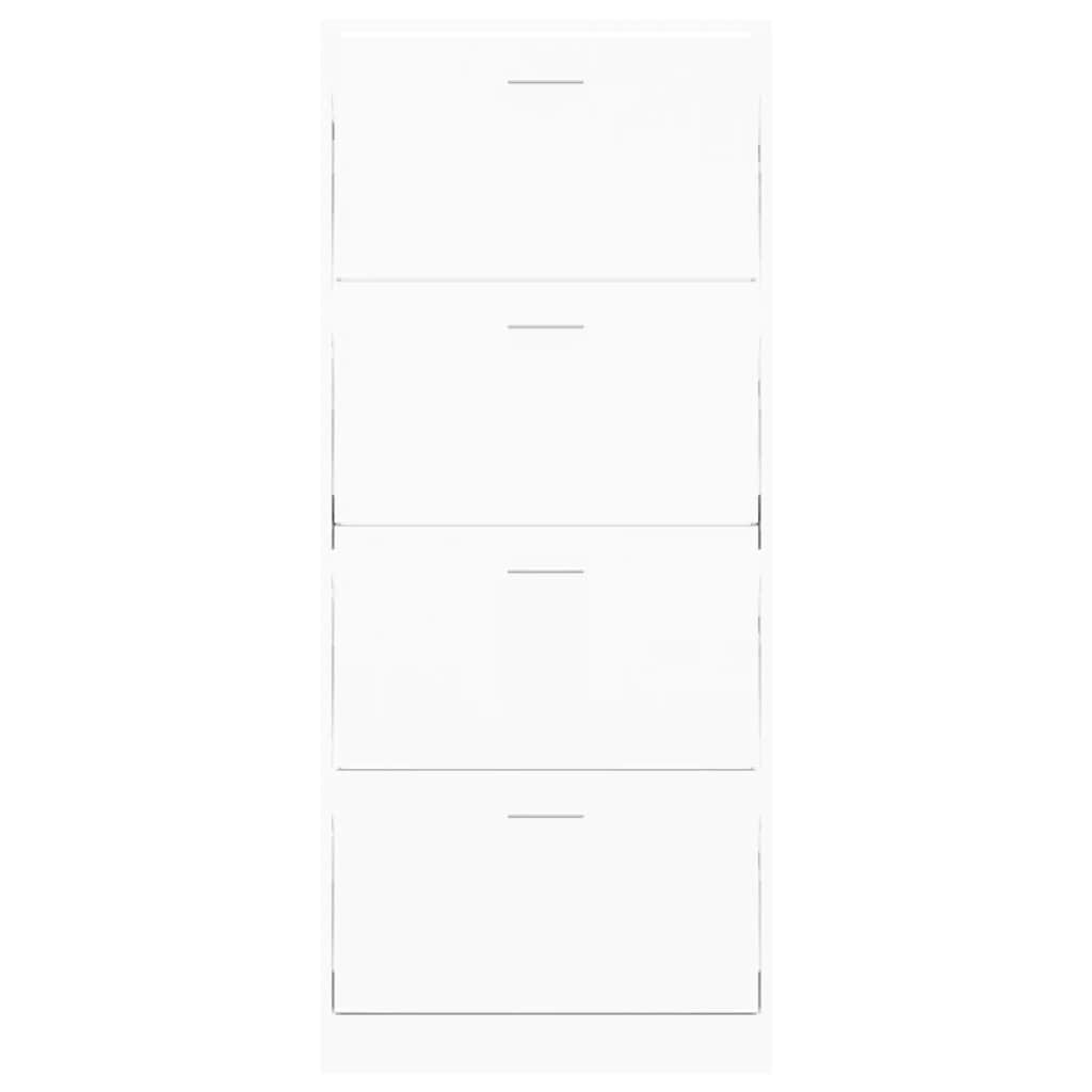 skoskab 63x24x147 cm konstrueret træ hvid