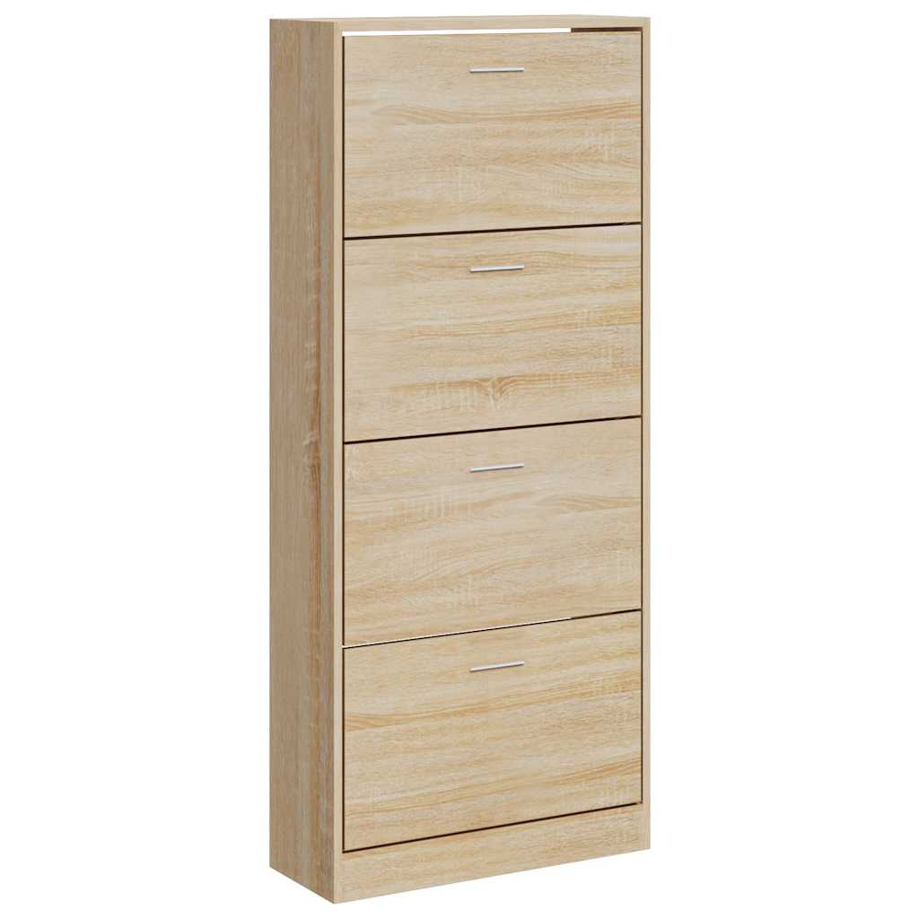 skoskab 63x24x147 cm konstrueret træ sonoma-eg