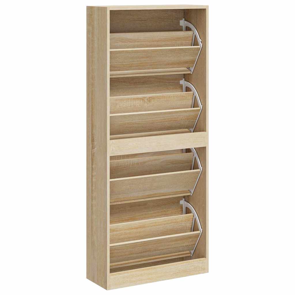 skoskab 63x24x147 cm konstrueret træ sonoma-eg