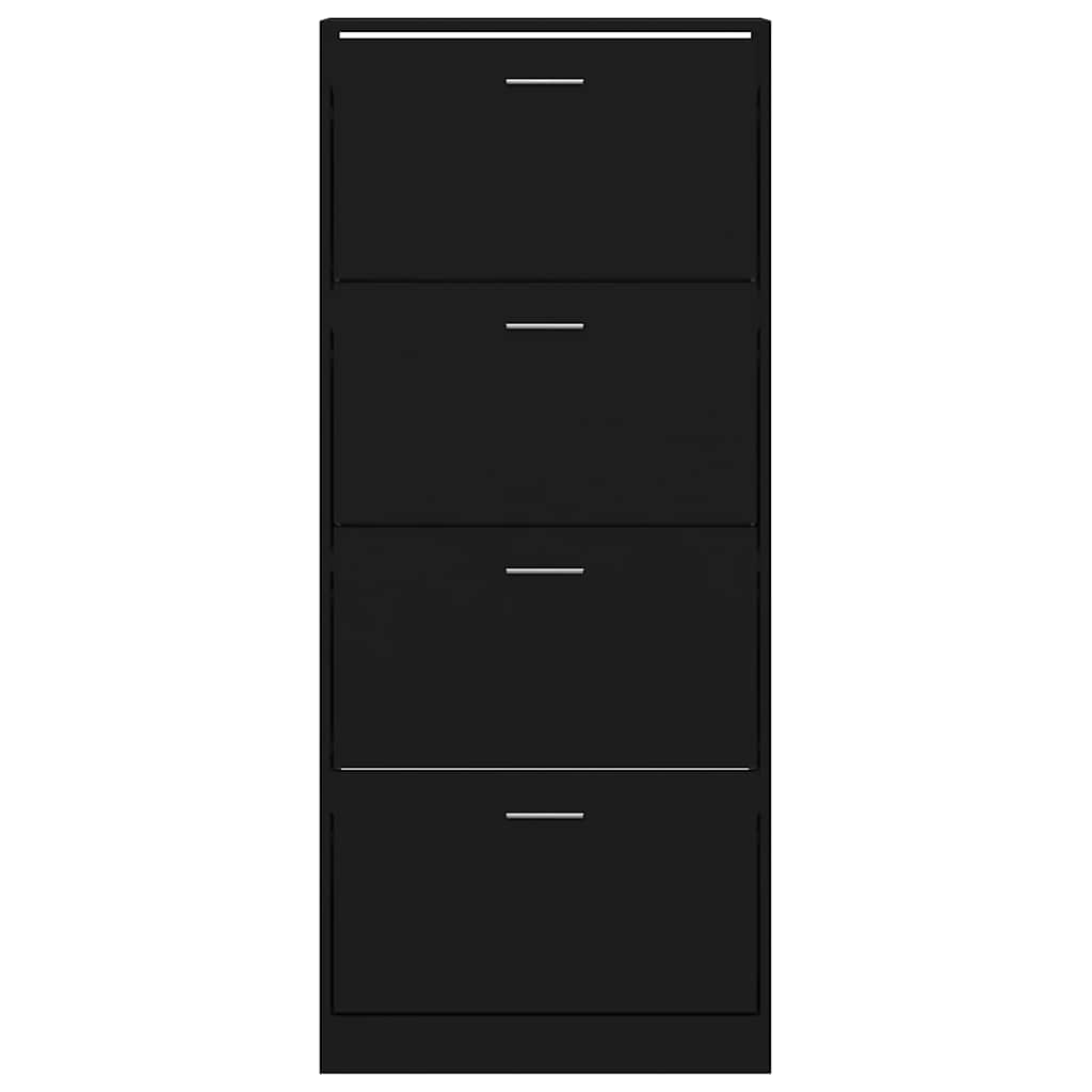 skoskab 63x24x147 cm konstrueret træ sort
