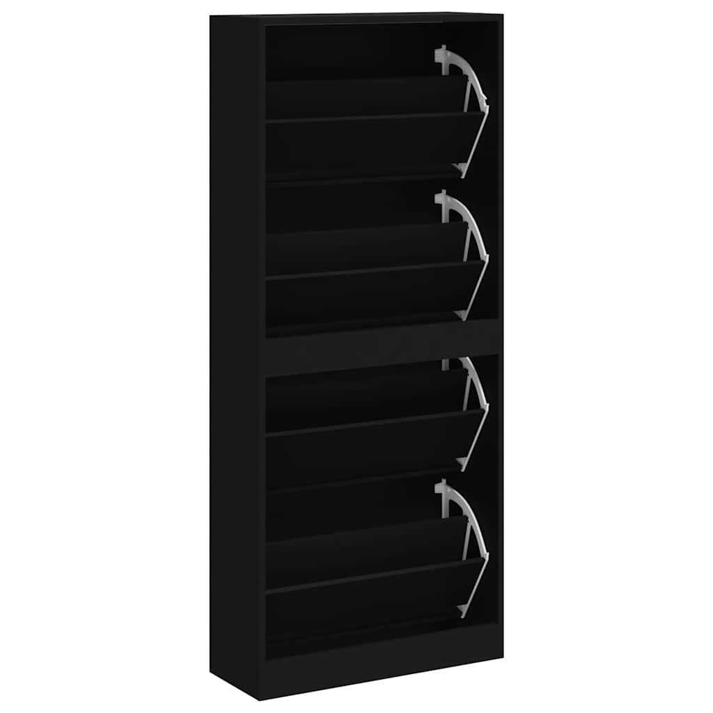 skoskab 63x24x147 cm konstrueret træ sort