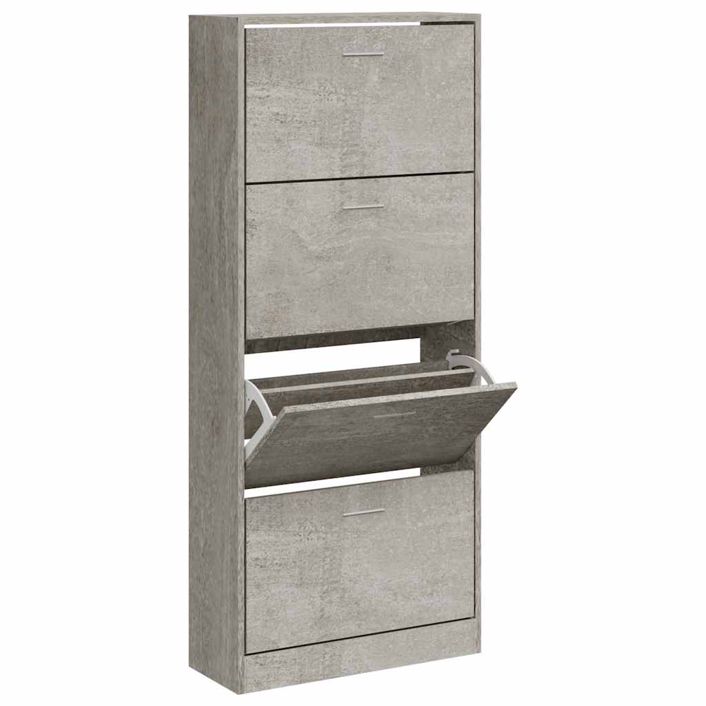 skoskab 63x24x147 cm konstrueret træ betongrå