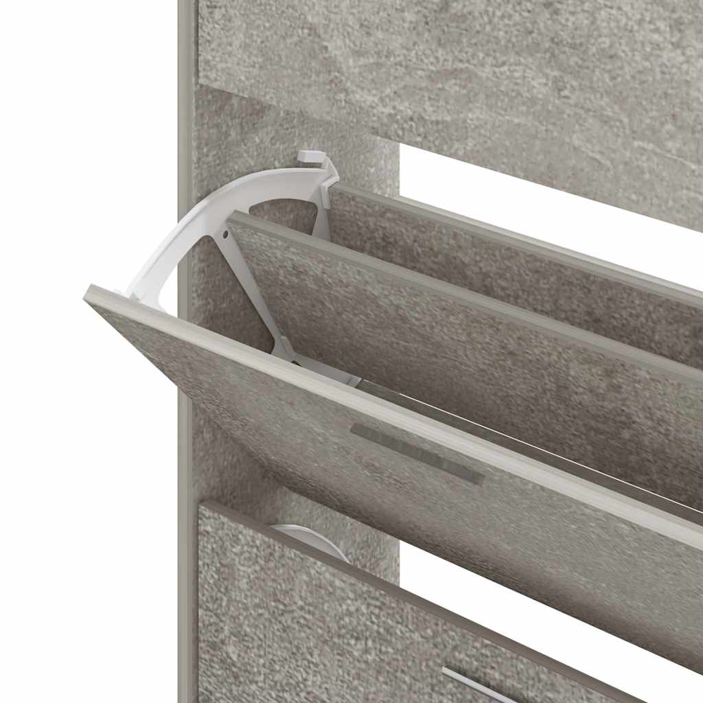 skoskab 63x24x147 cm konstrueret træ betongrå