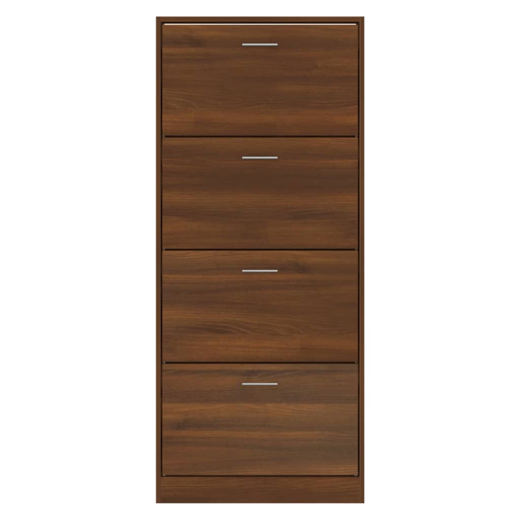 skoskab 63x24x147 cm konstrueret træ brun egetræsfarve