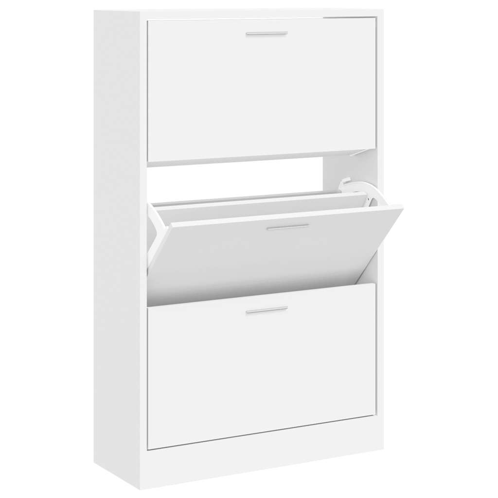 skoskab 63x24x103 cm konstrueret træ hvid