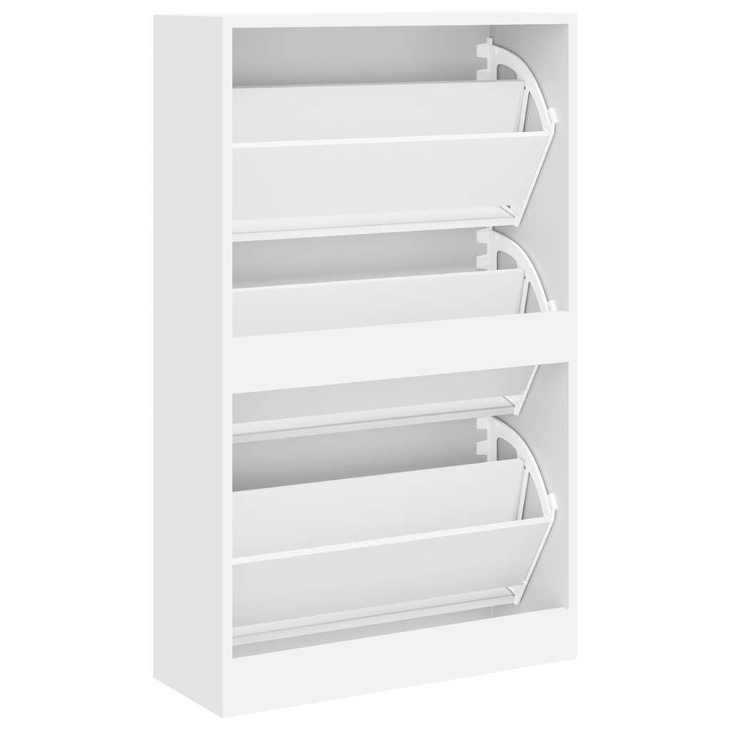 skoskab 63x24x103 cm konstrueret træ hvid