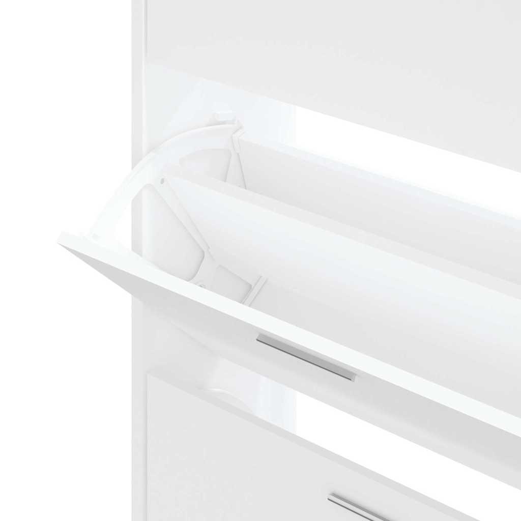skoskab 63x24x103 cm konstrueret træ hvid