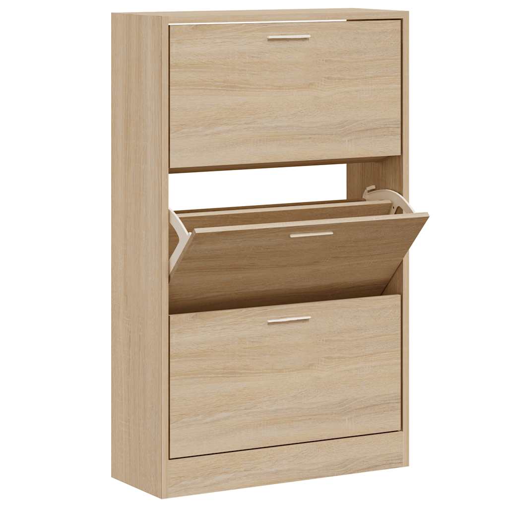 skoskab 63x24x103 cm konstrueret træ sonoma-eg