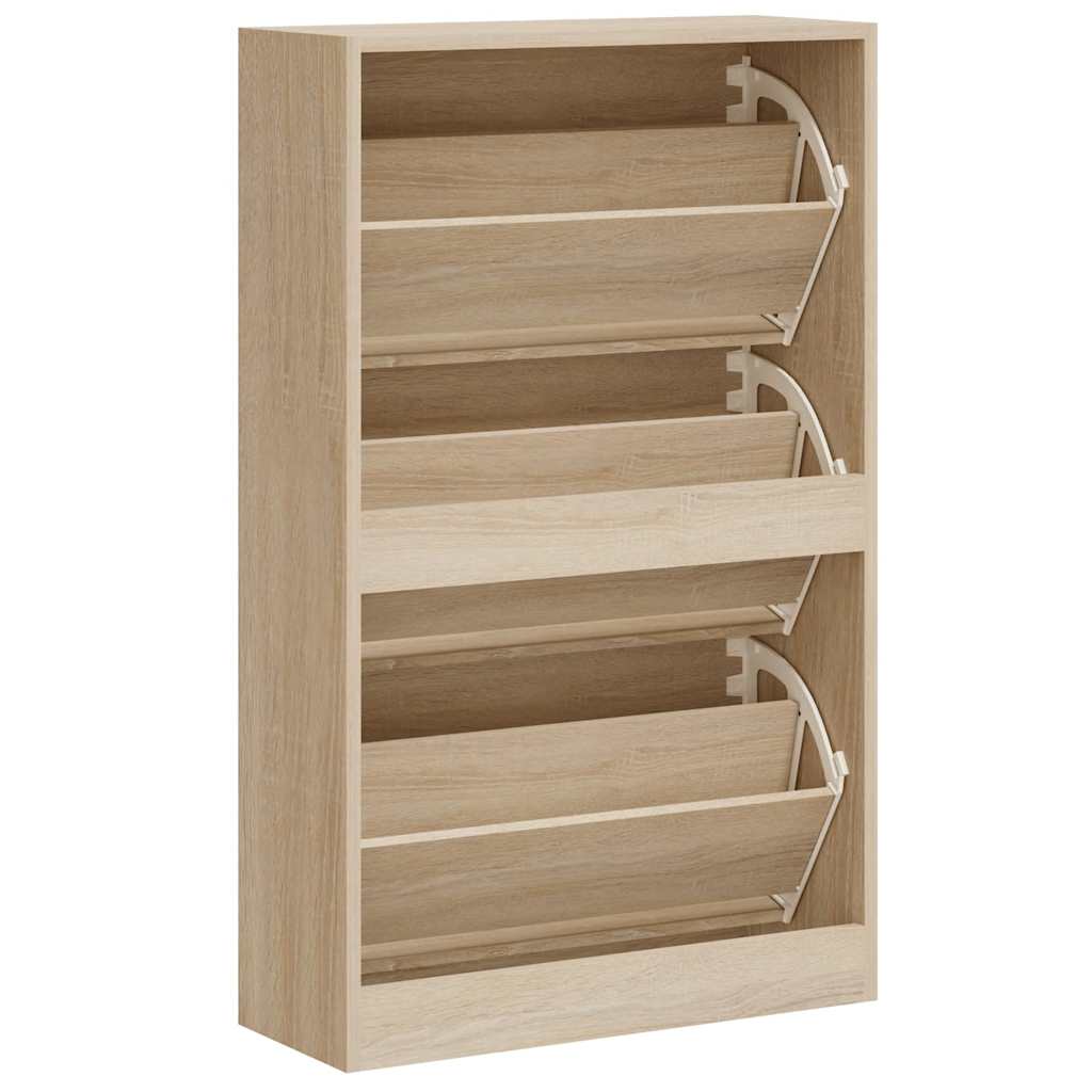 skoskab 63x24x103 cm konstrueret træ sonoma-eg