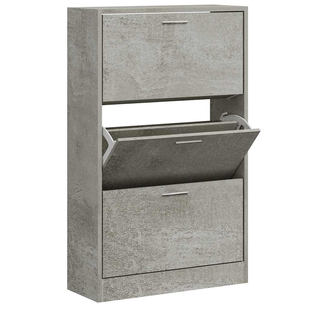 skoskab 63x24x103 cm konstrueret træ betongrå