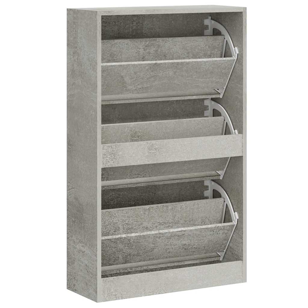 skoskab 63x24x103 cm konstrueret træ betongrå