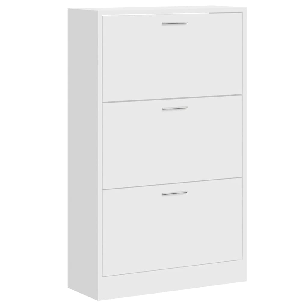 skoreol 63x24x103 cm konstrueret træ hvid højglans