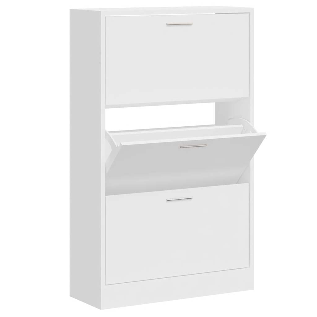 skoreol 63x24x103 cm konstrueret træ hvid højglans