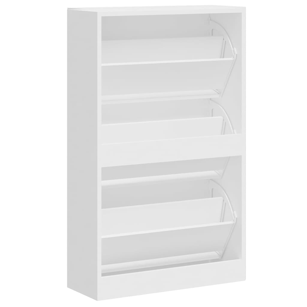 skoreol 63x24x103 cm konstrueret træ hvid højglans