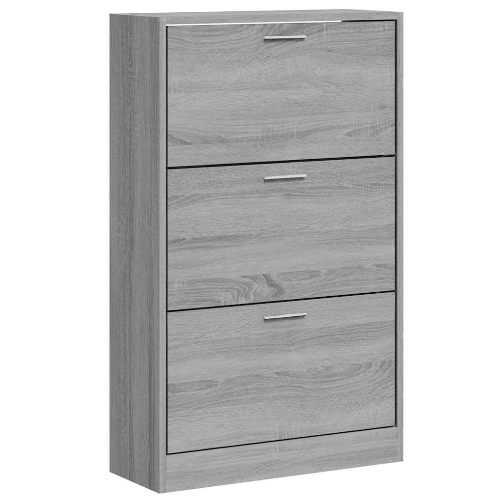 skoskab 63x24x103 cm konstrueret træ grå sonoma-eg