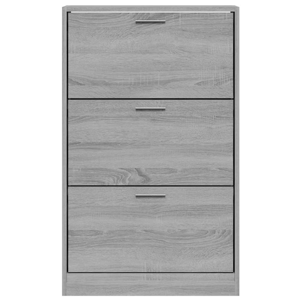 skoskab 63x24x103 cm konstrueret træ grå sonoma-eg