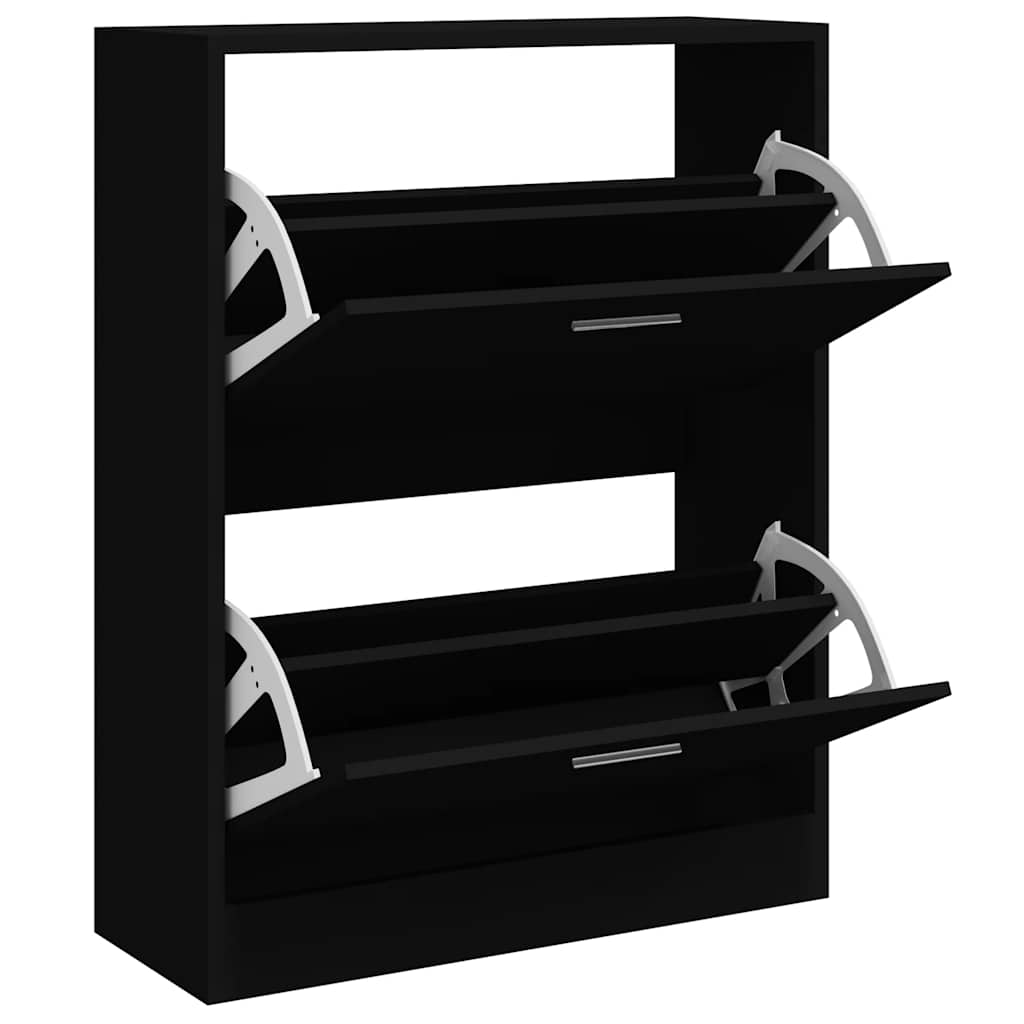 skoskab 63x24x81 cm konstrueret træ sort