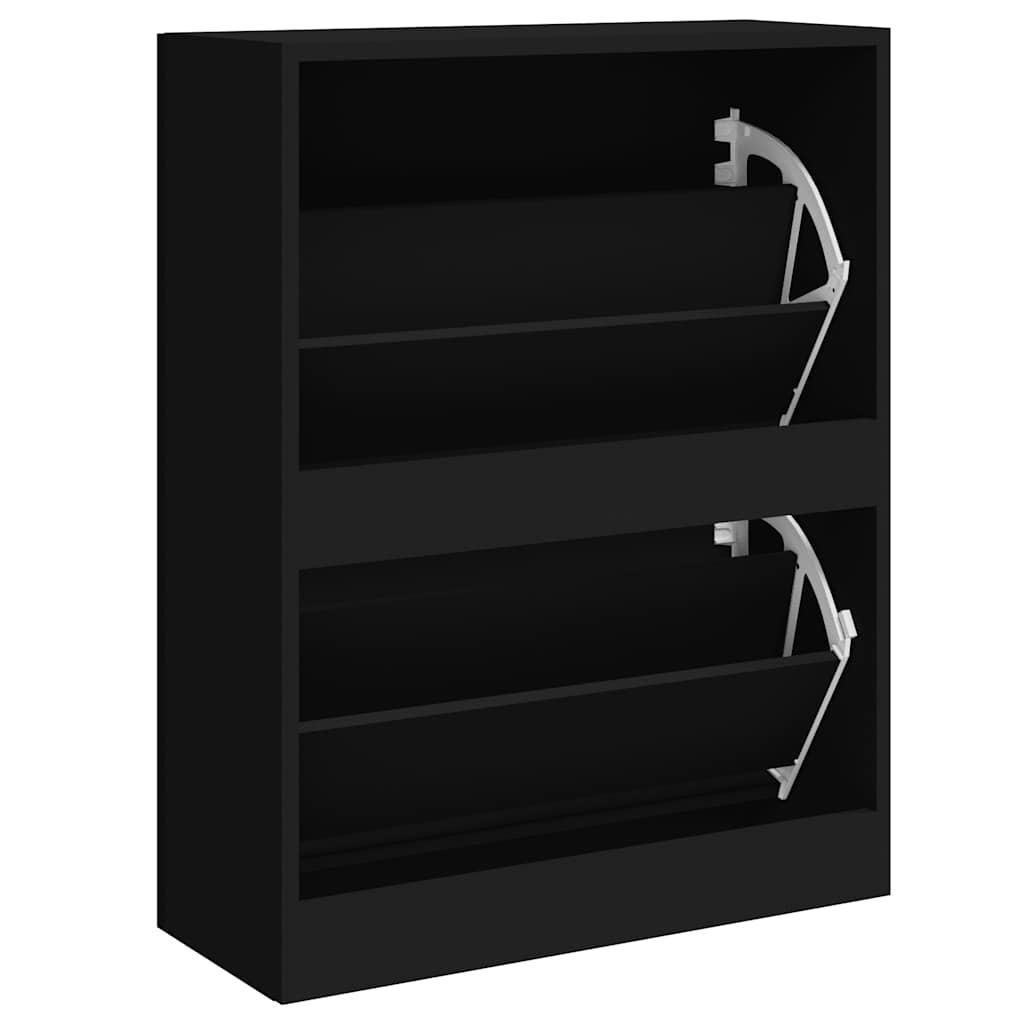 skoskab 63x24x81 cm konstrueret træ sort