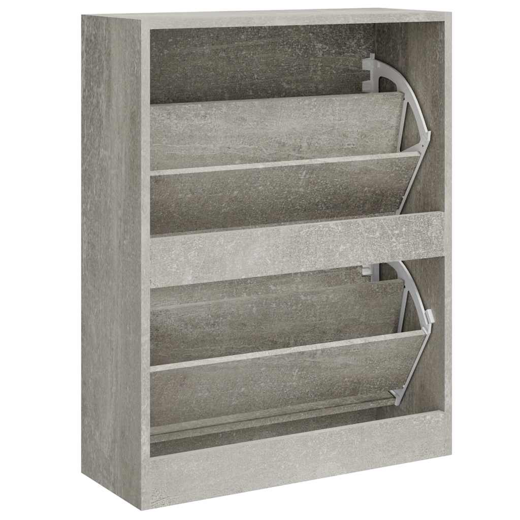 skoskab 63x24x81 cm konstrueret træ betongrå