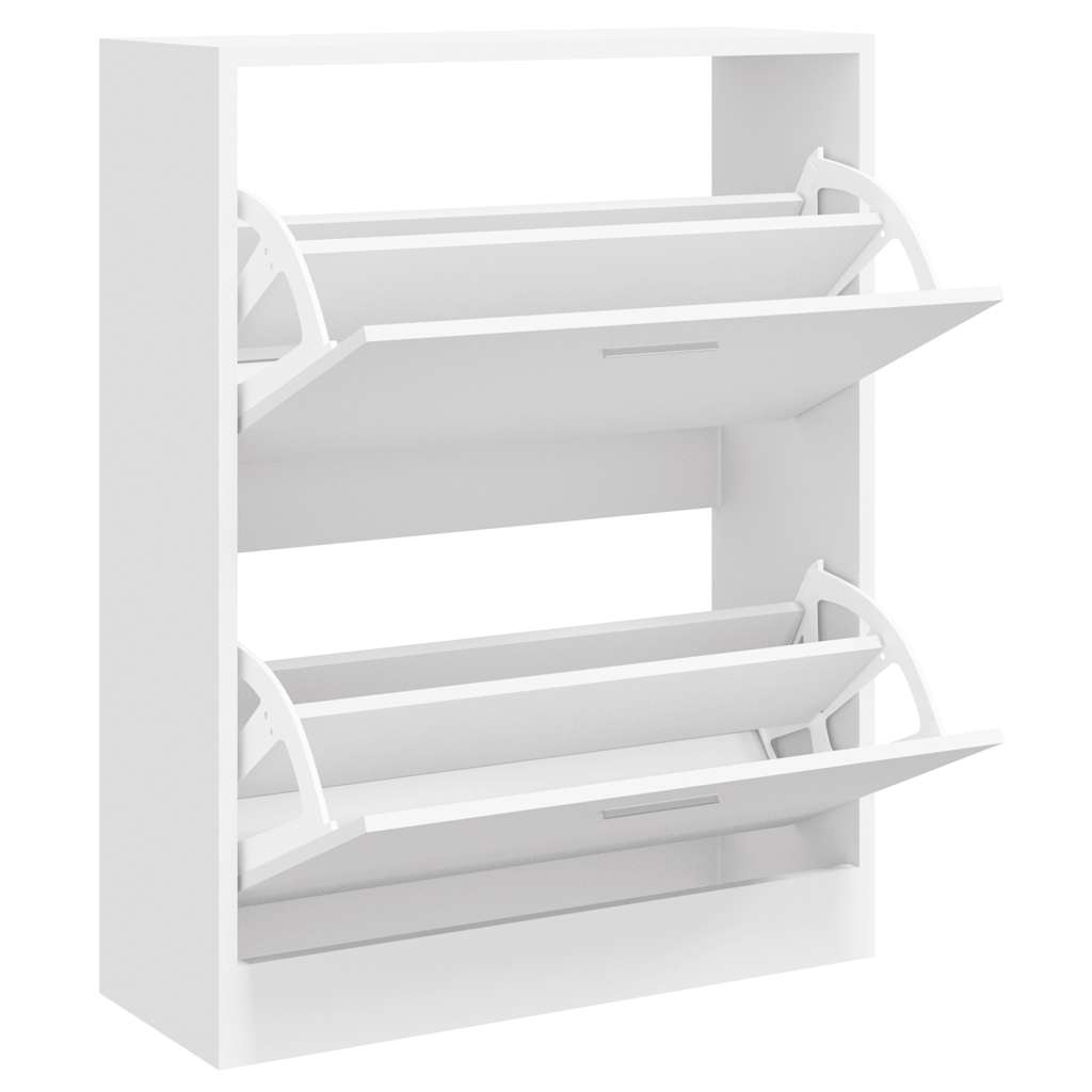 skoreol 63x24x81 cm konstrueret træ hvid højglans