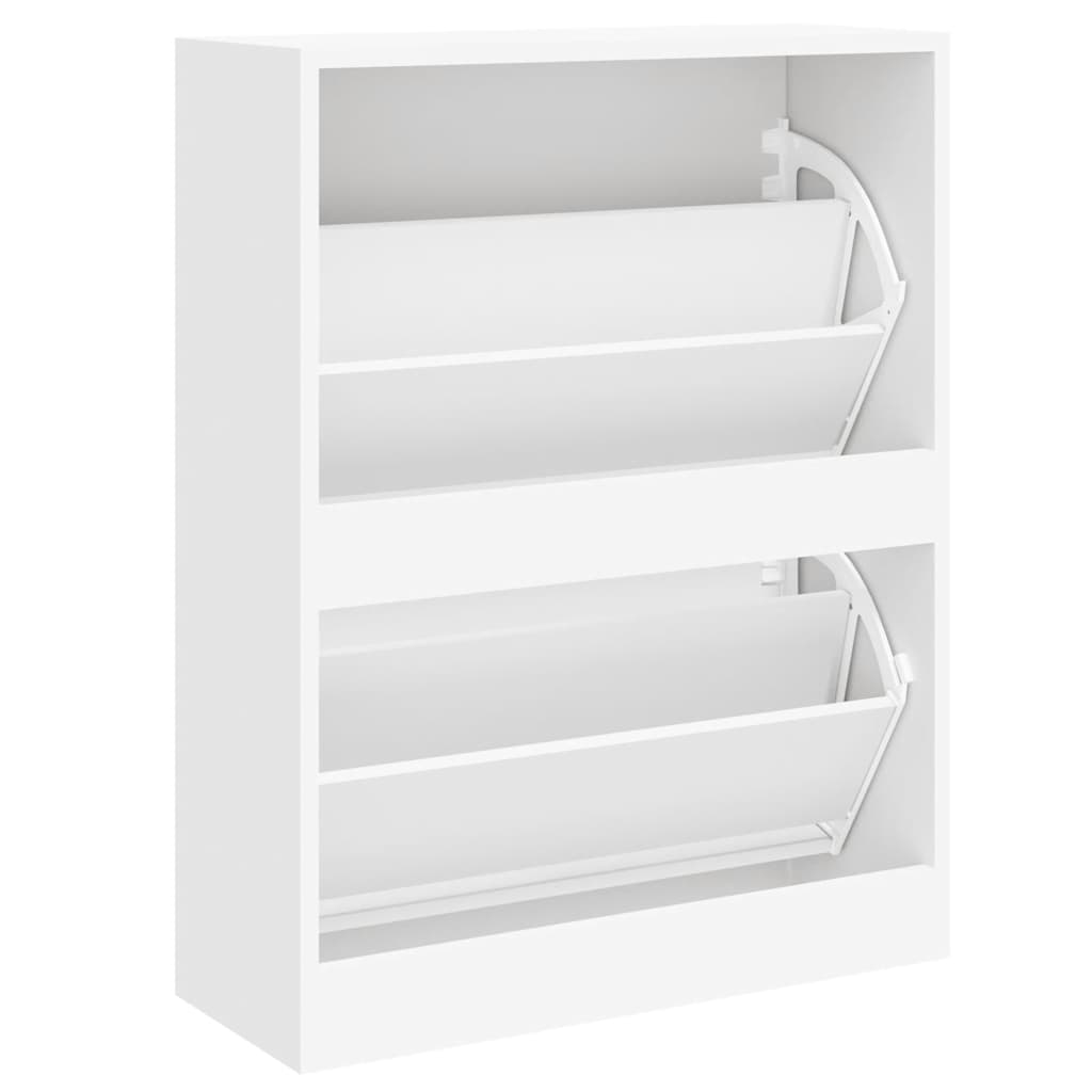 skoreol 63x24x81 cm konstrueret træ hvid højglans