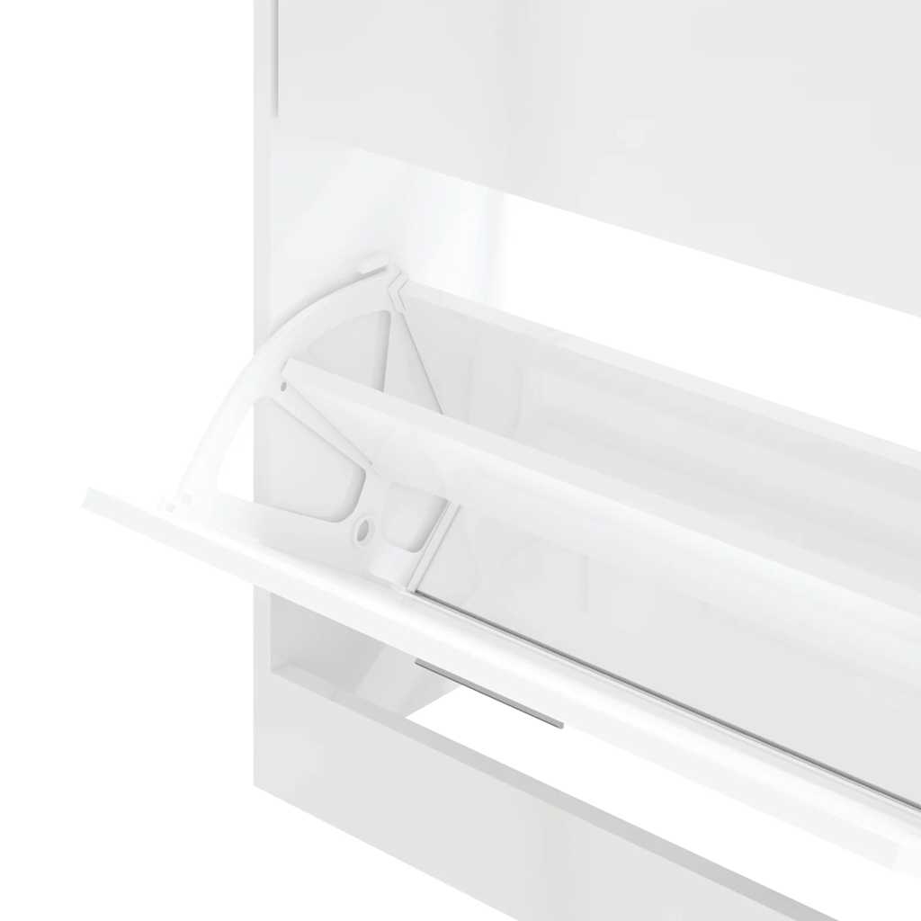 skoreol 63x24x81 cm konstrueret træ hvid højglans