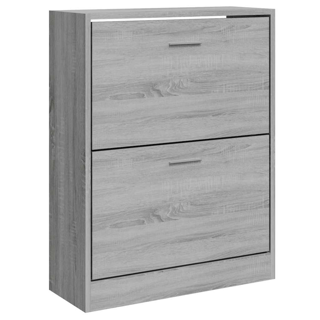 skoskab 63x24x81 cm konstrueret træ grå sonoma-eg
