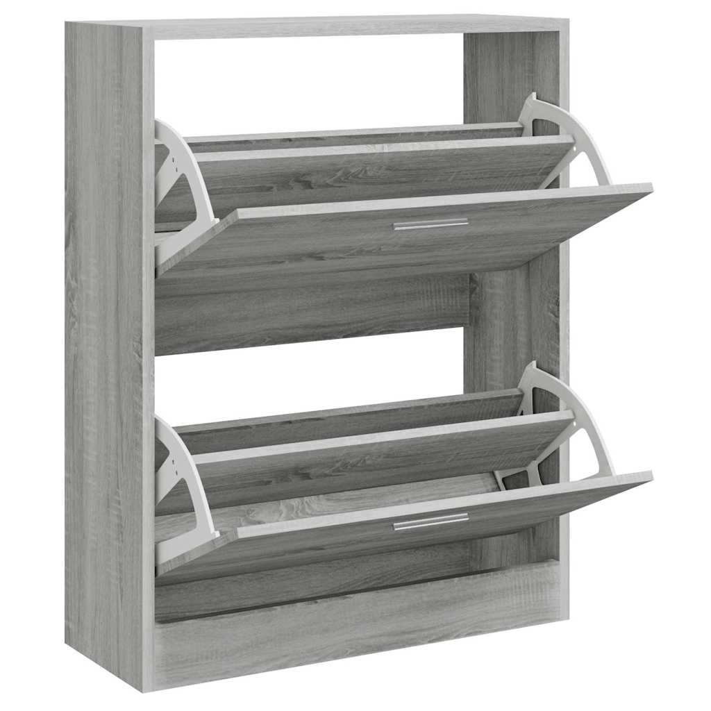 skoskab 63x24x81 cm konstrueret træ grå sonoma-eg