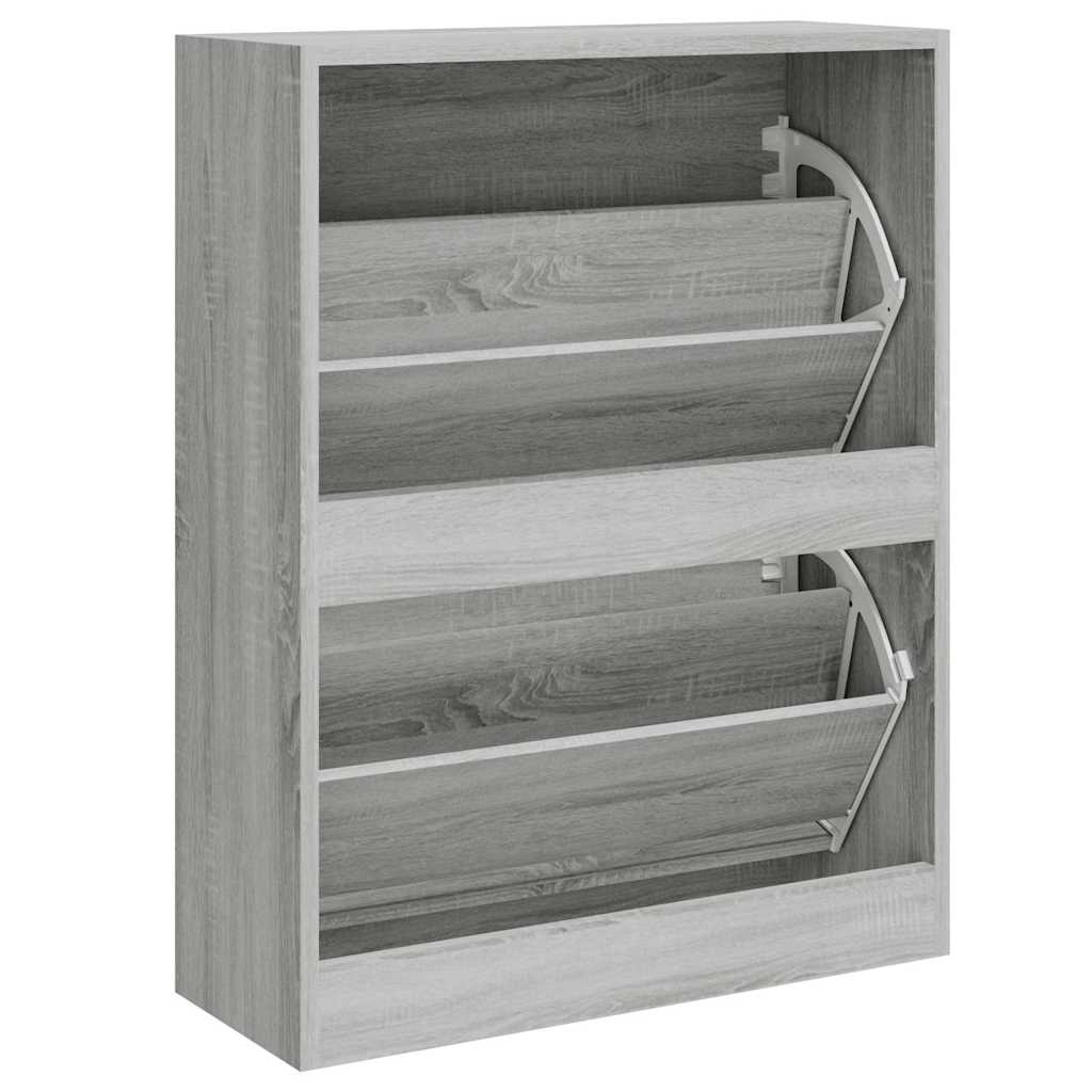 skoskab 63x24x81 cm konstrueret træ grå sonoma-eg