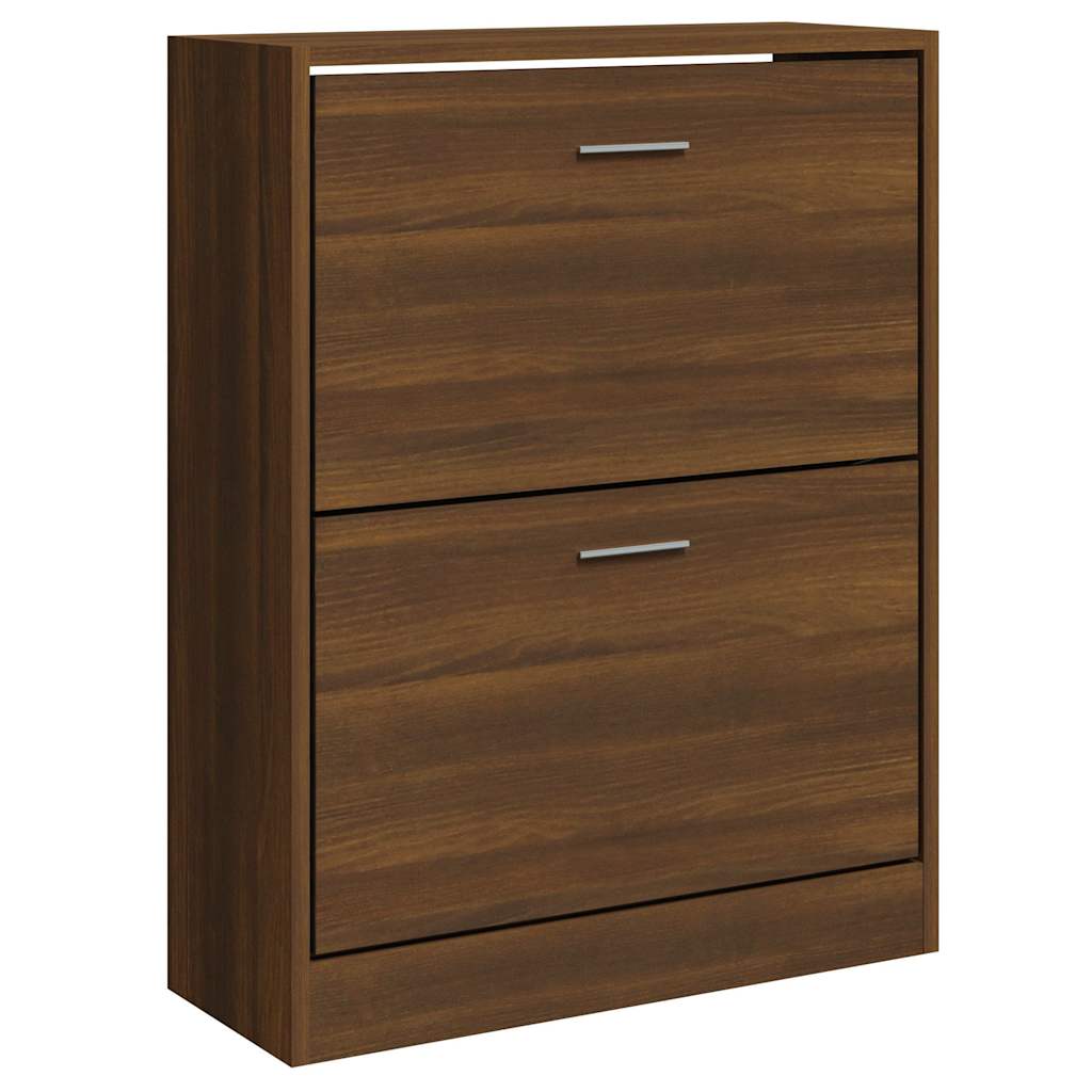 skoskab 63x24x81 cm konstrueret træ brun egetræ