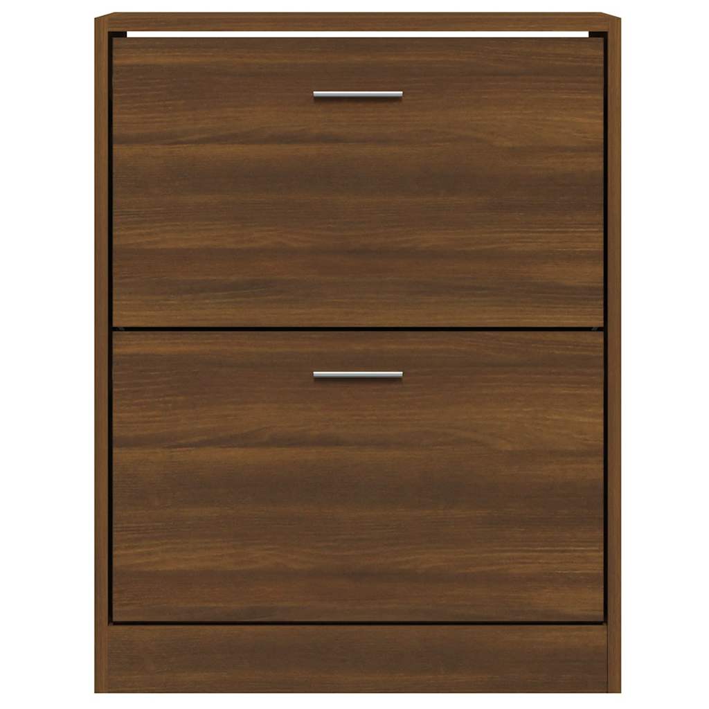 skoskab 63x24x81 cm konstrueret træ brun egetræ